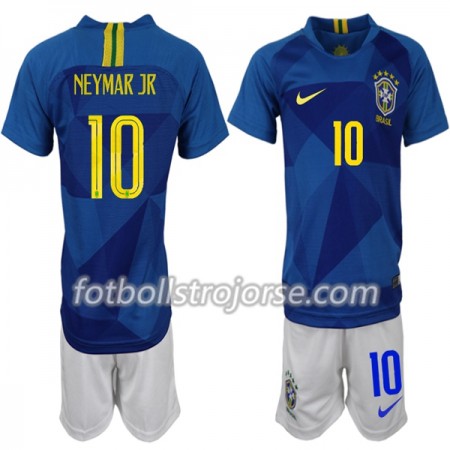 Brasilien Matchtröjor Neymar JR 10 Barn Borta Fotbollströja VM 2018